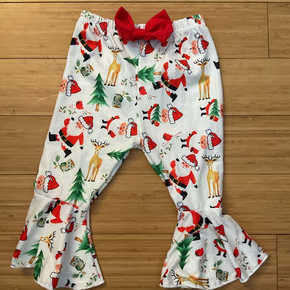 Boutique 9 Festive Santa and Reindeer Kids Bottoms 9/12 mo